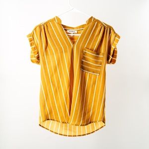 Monteau Small Yellow Striped Blouse